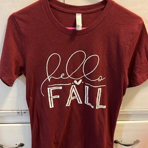 “Hello fall” maroon Bella+canvas t shirt